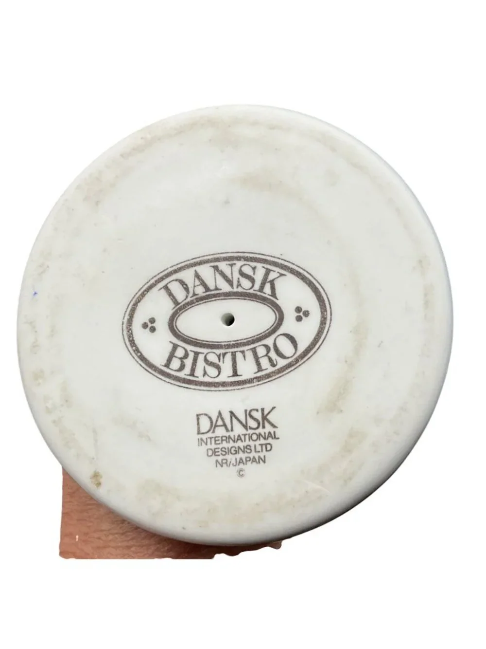 Dansk Bistro Blue Bordered Ceramic Candle Holder 6.5